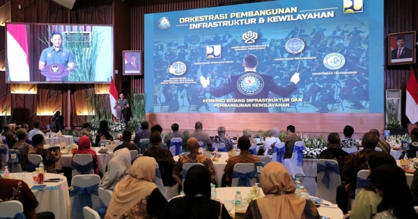 Menko Ipk Agus Harimurti Yudhoyono Ahy Membuka Acara Konreg Kementerian Pu 2025 Jumat Di Auditorium Kementerian Pu
