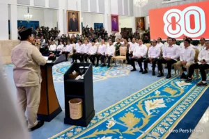 Presiden Prabowo Subianto Saat Peluncuran Logo Hut Ke 80 Ri