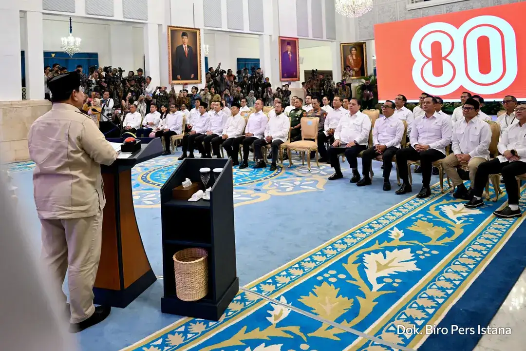 Presiden Prabowo Subianto Saat Peluncuran Logo Hut Ke 80 Ri