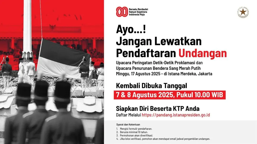 Poster Pendaftaran Undangan Upacara 17 Agustus Di Istana