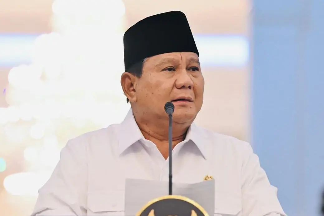 Presiden Prabowo Subianto Saat Memberikan Keterangan Pers